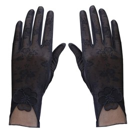 Lobagve Van Caro Womens Ice Silk Summer Driving Gloves Touchscreen Sunscreen Gloves, Black