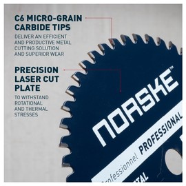 Norske Tools NCSBP212 7-1/4 inch 48T Metal Cutting Saw Blade For Steel Roofing, Metal Siding, Steel Pipe, Steel Studs & More 5/8 inch Bore