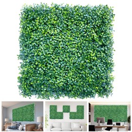TANG by Sunshades Depot Artificial Dark Boxwood Double Color Fence Privacy Screen Evergreen Hedge Panels Fake Plant Wall 20"x20" inch (1pc)