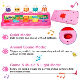 Yerloa Montessori Toys for 1 2 Year Old Girls Easter Gifts for Toddlers Toys 1-2 Year Old Baby Toys 12-18 Months Educational Pop Up Toy Cause and Effect Toys for Babies 12 18 Month Old 1 Year Old