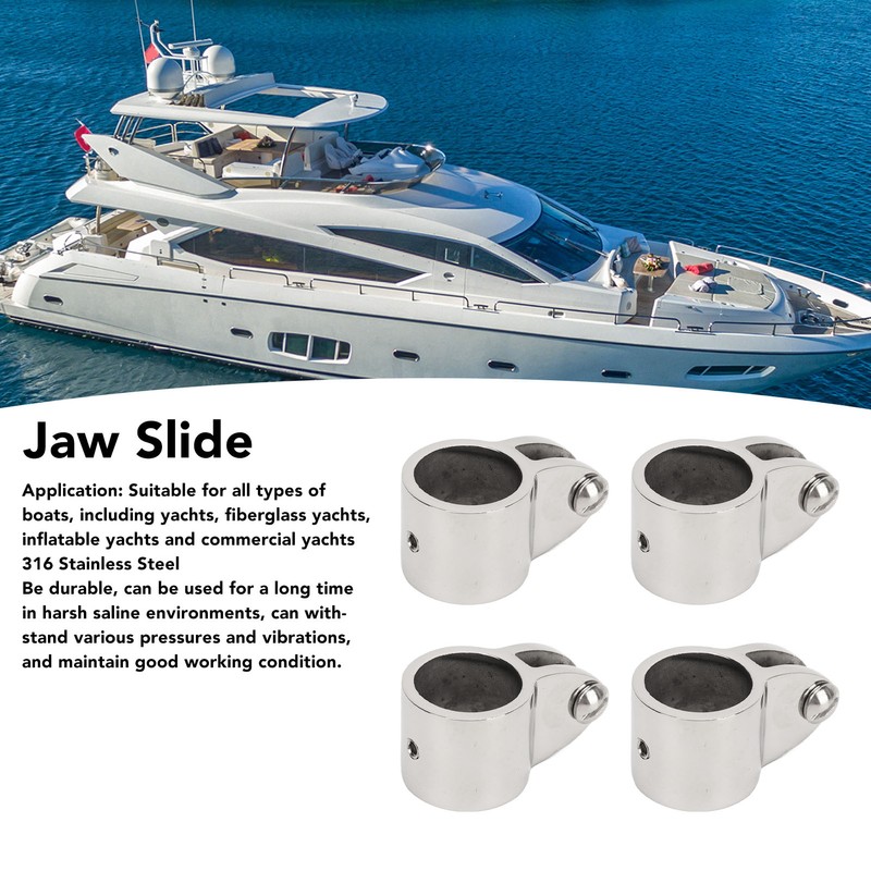 4Pcs Jaw Slide 316 Stainless Steel Sturdy Marine Mounting Handware