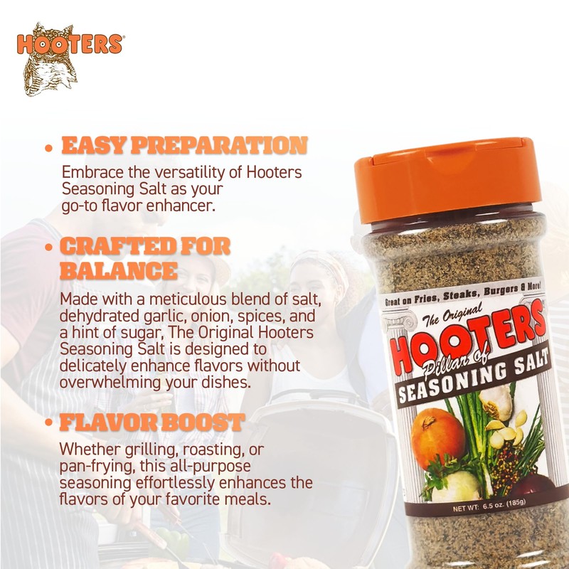 Hooter's Seasoning Salt, 6.5-Ounce (Pack of 6)