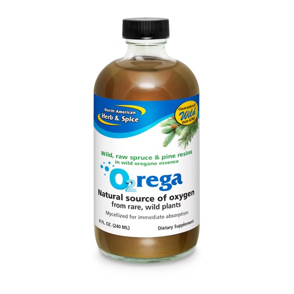 NORTH AMERICAN HERB & SPICE O2rega - 8 oz - Natural Source of Oxygen - Supports Energy Levels - P73 Oregano, Spruce & Pine - Mycellized for Maximum Absorption - Non-GMO - 16 Servings