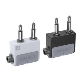 KAIY Dual 3.5mm Male to 3.5mm Female Airplane Headphone Adapter, Airplane Jack Adapter for Headphones Plane Splitter, Airline Dual Jack Flight Connector for EVA Airlines/Delta/Virgin/Emirates (2 Pack)