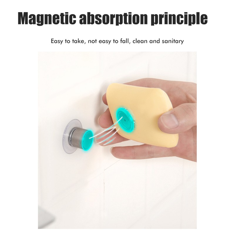 Stainless Steel Magnetic Soap Holder Wall Mounted Suction Cup Soap