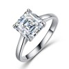 2.5 CTW Luxury Asscher Cut Solitaire Moissanite Engagement Ring S925