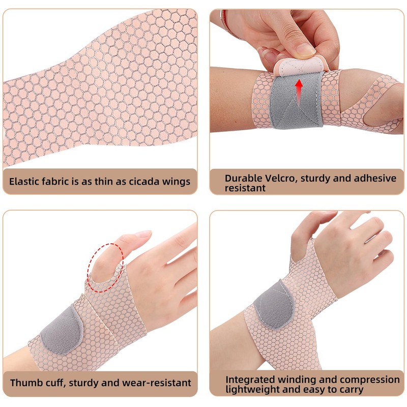 Offtrte 2 Pack Ultra Thin Wrist Support and Compression Wraps