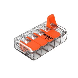WAGO | Conector de Empalme Eléctrico de Palanca, Conexión Segura de 5 Polos 221-415, Pack de 25pz