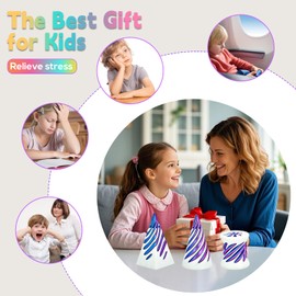 3 Packs Spiral Fidget Impossible Cone,3D Printed Optical Illusion Desk Toys Stress Relief Sculpture, Unique Office Gifts Teens Adults Kids Stocking Stuffers Christmas White Elephant(White-Purple)