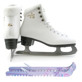 SKATE GURU Botas Model: Stella Figure Ice Skates/Size: Girls' 3 Bundle with Skate Guards