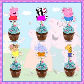 Pepa Pig Cupcake Toppers – Fun & Colorful Party Decoration for Kids' Birthdays | Perfect for Themed Parties & Dessert Table Displays