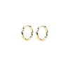 QueenBee 925 Sterling Silver Gold-Plated Small Hoops, Simple Silver, Premium