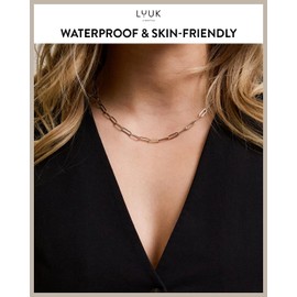 LUUK LIFESTYLE Necklace with Pendant, Waterproof Stainless Steel Chain, Elegant Design & Everyday Necklace for Women, Jewelry Gift Idea, Link Chain, Silver