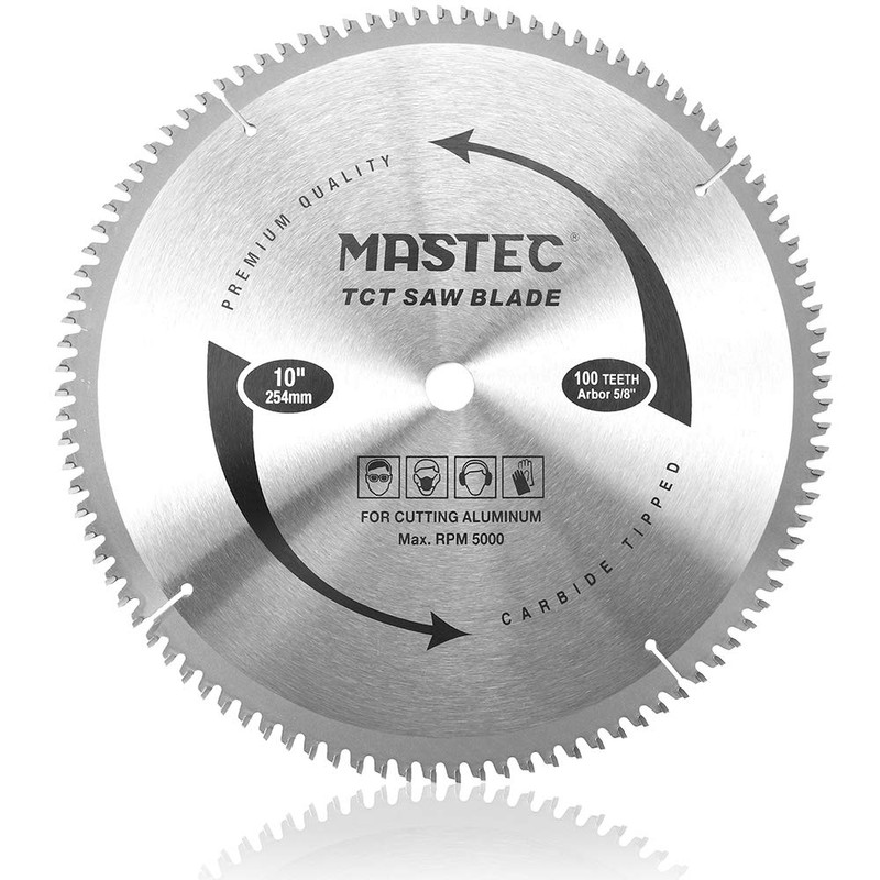 MASTEC 10-Inch 100T Carbide Tooth TCG for Aluminum Saw Blade