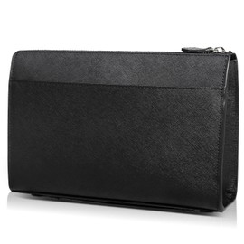 PHLOX Clutch Bag, Men's, Wedding, Genuine Leather, Brand, Small, Ceremonial Occasions, Leather, B5, Second Bag, Popular, Clutch, Men's, Handle, Black (Saffiano Leather)