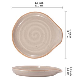 Bico Light Beige Spoon Rest Set, Set of 2, Microwave and Dishwasher Safe, for Kitchen Counter, Stove Top, Coffee Table