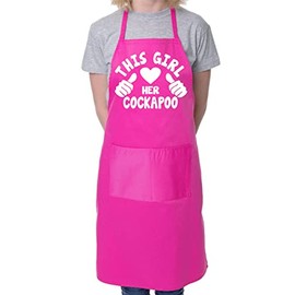 print4ucouk This Girl Loves Her Cockapoo Dog BBQ Cooking Funny Novelty Apron Pink