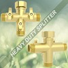 YANWOO Heavy Duty Metal 3 Way + Type Garden Hose