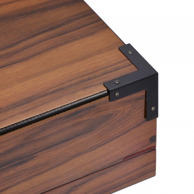 sourcing map 33x33x33mm Metal Box Corner Protectors Edge Guard Black