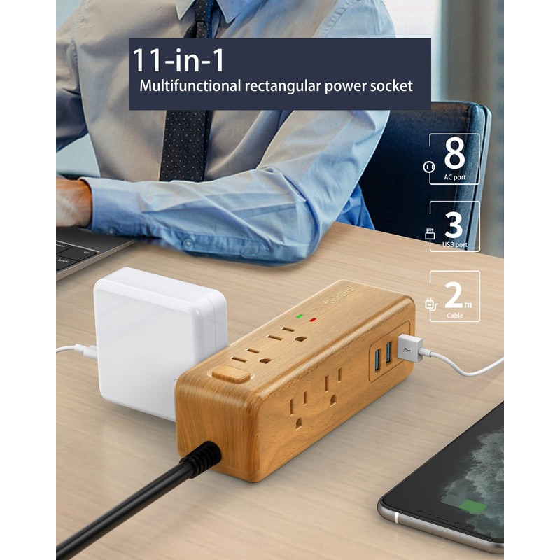 Power Strip Surge Protector 8 Outlet with 3 USB Ports