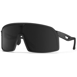 MAXJULI Polarized Cycling Sunglasses for Men Women, Windproof Outdoor Sports Running UV400 Protection Sun Glasses (White Frame/Transparent Lens)