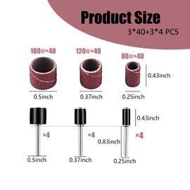 KUBDPQOR 132 Pieces Sanding Sleeves, Sanding Belts Set with 120 Pieces and 12 Shank Sanding Drums, Sanding Sleeves Set for Dremel Power Tools, Sanding Roller for Dremel Rotary Tool