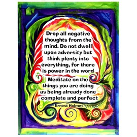 Drop all negative thoughts 8x11 Ernest Holmes poster - Heartful Art by Raphaella Vaisseau