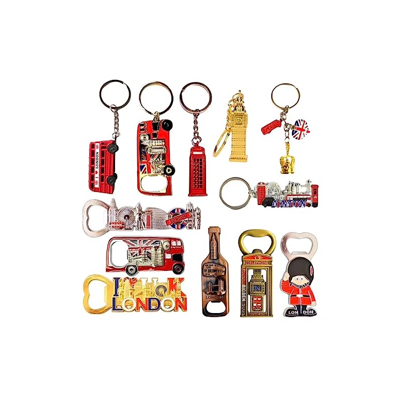 12 x I Love London Magnets Keyrings British England Key