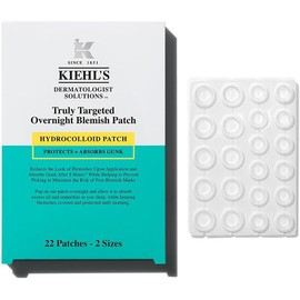 Kiehl’s - Truly Targeted Overnight Blemish Patch, Parches Hidrocoloides Formulados con Ácido Salicílico, Absorben Grasa y Reducen Imperfecciones en 2Hrs con Protección Nocturna Anti Brotes, 22 piezas