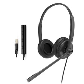 UH34 USB Headset with Microphone for PC Laptop,Wired Headset,On-Ear Headphones with Noise-Cancelling Microphone UH34 Dual Teams