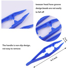 Haikole Plastic Tweezers, 5Pcs Plastic Tweezers for Kids,Craft Tweezers for DIY Craft Jewelry Making Family School Beading Project (A-White, Pink, Blue, Yellow, Green)