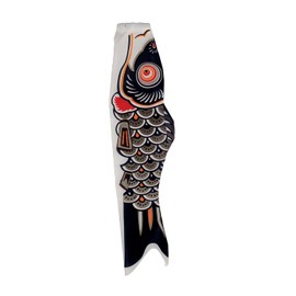 En la brisa peces koi Windsock, 36 pulgadas, Negro