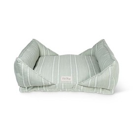 Fringe Studio "Block Stripe Dusty SAGE 30" W x 23" D x 9.5" H Medium Mase Modern Cuddler Pet Bed, 100% Cotton Canvas Exterior w/Overfilled Bolster, Machine Washable, PetShop Collection (752001)