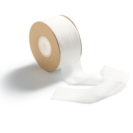 CHUQING White Chiffon Ribbon 38 mm x 22.8 m White Decorative Ribbon for Christening and Birthday Gifts, White