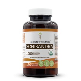 Secrets of the Tribe Schisandra 120 Capsules, 1000 mg, USDA Organic Schisandra (Schisandra Chinensis) Dried Berry (120 Capsules)