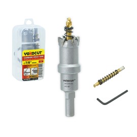 7/8 Inch Carbide Hole Saw, Hole Cutter Carbide Tipped with Pilot Drill Bit, TCT Hole Saws for Stainless Steel, Metal, Iron, Copper, Brass, Plastic, Wood