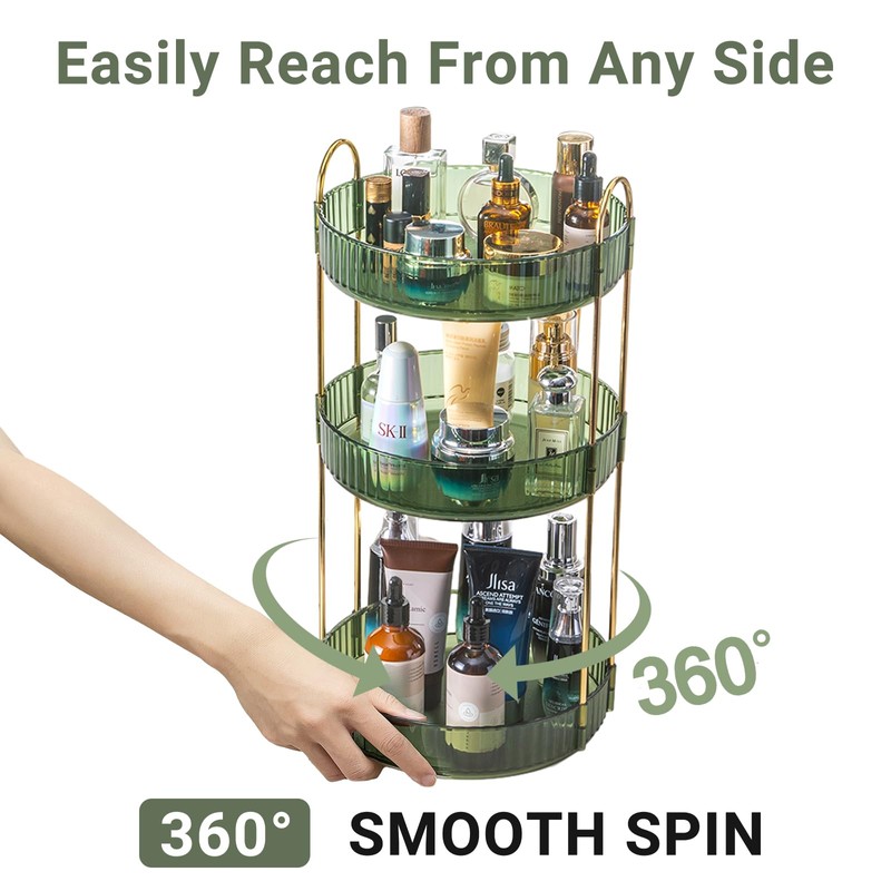 Asayuee 360 Rotating Perfume Organizer,3 Tier Large Capacity Make Up