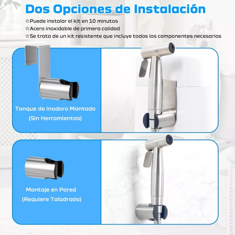 Lostrain Rociador De Bidé Inodoro Acero Inoxidable Bidet Baño Accesor