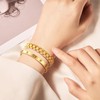 Gold Women Bangle Tennis Bracelet - Stainless Steel Gold Plated