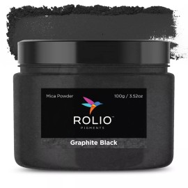 ROLIO Mica Powder Graphite Black 100g - For Epoxy Resin, Candle, Cosmetic Making