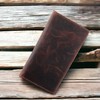F&L CLASSIC Men's RFID Vintage Look Genuine Leather Long Bifold