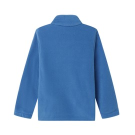 LittleSpring - chamarra de forro polar con cierre de un cuarto para niños con puños elásticos, Azul, 3 Años