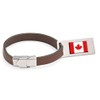 Canada Flag Leather Luggage Tag Steel Engraved Text