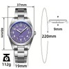 ADDIESDIVE Slim Watch Purple Dial Synthetic Sapphire Super Lume 100