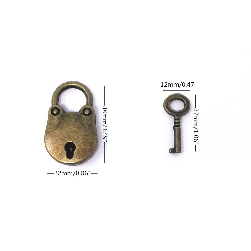 Honbay 3pcs Vintage Antique Style Mini Archaize Padlocks Key Lock