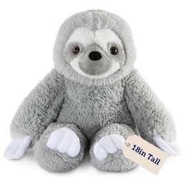 Vermont Teddy Bear Sloth Plush - Oh So Soft Sloth Stuffed Animal, Gray, 18 Inch