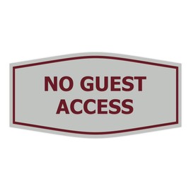 Signs ByLITA Fancy No Guest Access Sign (Light Grey/Burgundy) - Medium