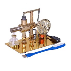 Keetopteep Hot Air Stirling Engine Motor Education Model Electricity Power Generator LED Lights Kit Teaching Stirling Engine Kit for Adults Desktop Educational Toy Gift for Engineers (KTP01)