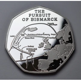 The Commemorative Coin Company German Battleship BISMARCK Silver Commemorative. Pursuit & Sinking, WW2, Royal Navy, Warship, 1941
