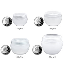 Beauticom 10G/10ML Gray Frosted Container Jars with Inner Liner and Lid for Scrubs, Salves, Creams, Lotions, Makeup Cosmetics, Beauty Samples - BPA Free (6 Pieces, GRAY Color)